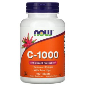 Банка витамина C-1000 с шиповником Now Foods